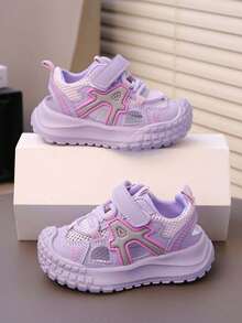 1 Pair New Summer Kids Sandals, Toddler Boys/Girls Closed Toe Sports Breathable Mesh Shoes - Purple - View 6