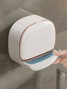 1/3 件免打孔壁挂式肥皂盒，双层塑料浴室和厨房储物架，纯色 - 彩色 - 查看 5