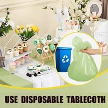 1pc Green Plastic Tablecloth | Light Green Disposable Waterproof Tablecloth, 4 Green Color Options, Sage Green Tablecloth, 54x108 Inches, Fits 6-8 Ft Rectangular Tables, Indoor Outdoor Party, Birthday, Wedding, Baby Shower Decor
