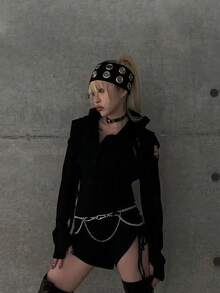 1 chiếc băng đô co giãn kiểu Punk khoét lỗ dành cho nữ, băng đô rộng mềm mại có khoen, thiết kế tối giản, phù hợp với phong cách đường phố ngọt ngào và cá tính, phong cách Y2K, phụ kiện tóc, băng đô khăn trùm đầu, băng đô cho mùa thu/đông, khăn quàng cổ thanh lịch dành cho nữ, khăn trùm đầu mềm mại. - Nhiều màu - Xem 3