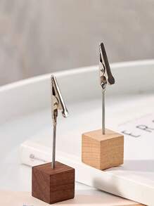 10 piezas Soportes de menú/Porta tarjetas de lugar de madera, adecuados para etiquetas de precios, fotos, letreros de escritorio y números de mesa