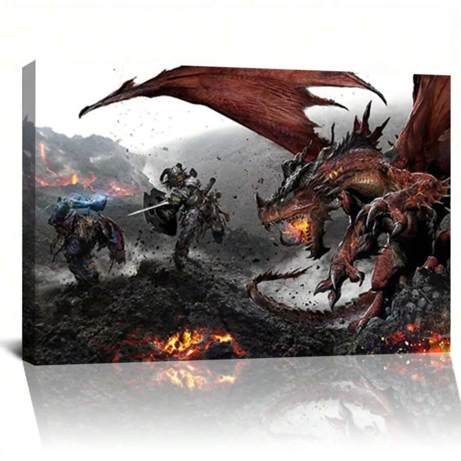 Framed DungeonsAnd Dragons Dragonborn Fighter Poster Decorative Painting Canvas Wall Art Living Room Posters Bedroom Painting - Framed - View 1