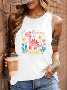 Flowers Mommy Saurus Women's Vest