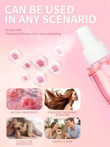 Rose Enchanting Hair Fragrance Mist- Long-Lasting, Non-Greasy, Moisturizes, Refreshing, And Seductive Warm Floral Scent For Women - Perfect Dating, Party, And Daily Life Gift Idea For Her