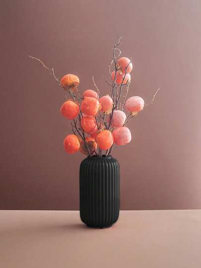 1PC Shatterproof Ceramic Like Plastic Vase Moderne Minimalist Glossy Wit Geometric Contour Textured Matte ing, Non Breakable Tabletop Living Room/Office/Gallery, All Season Monochromatic Art Centerpiece Home Room Flower Glass view 5