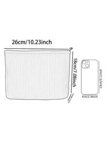 1pc Customized Corduroy Personalized Toiletry Bag, Great For Storing And Carrying Toiletries When Traveling, Can Be Customized With Your Own Design, Suitable For Children And Teenagers, Can Print Your Own Name Or Gift To A Sibling Or Classmate