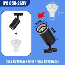 （套装）3个/4个/6个LED吸顶灯 GU10吊灯，可更换灯泡 110V-220V轨道灯，嵌入式射灯，适用于家居装饰卧室吊灯壁灯 - GU10軌道燈(可更換燈泡) - 查看 37