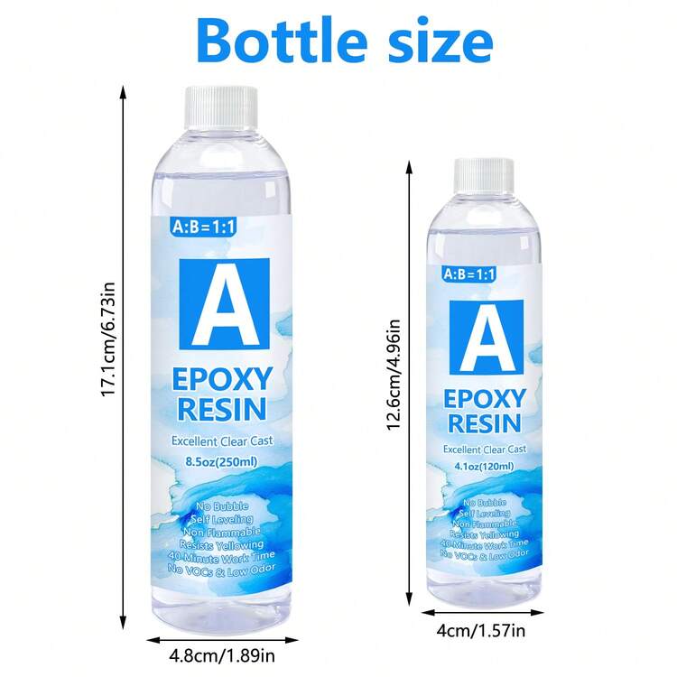1:1 AB Crystal Clear Epoxy Resin Kit, 240ml/500ml/1000ml Epoxy Resin Glue, Self-Leveling, Bubble-Free, UV-Resistant, For DIY Coating, Jewelry Casting, Art Creation, River Table Making, Suitable For Beginners And Craftsmen - Multicolor - View 5