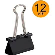 12 carpetas de archivos | 25 mm | Caja multiusos de clips para papel | Clips de carpeta | Clips de metal para dibujar papeles | Para notas | Papel de escritura | Suministros de oficina, vuelta al colegio, útiles escolares - Multicolor - Ver 9