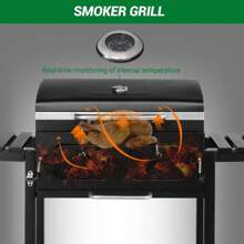 Heavy-Duty Oversize Charcoal Gril Garden Outdoor Liftable BBQ Picnics