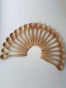 1/10/20 piezas Cucharas de bambú de mango largo, cucharas de sopa redondas pequeñas, cucharas de café, cucharas para miel y condimentos, adecuadas para café en casa, cocina creativa, cocinas, regalos de Navidad, útiles escolares