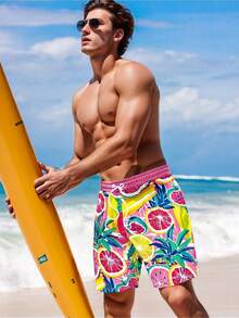 Men's Breathable Beach Style Shorts - Multicolor - View 1