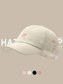 Love Embroidery Children's Baseball Cap For Spring Summer, Empty Top Baseball Cap For Girls, UV Ion Sun Hat For Ponytail, Spring And Autumn Sun Hat For Daily Outdoor Activies, For 3-10 Children - Multicolor - View 19