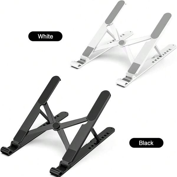 JOMAA Soporte portátil para computadora portátil para escritorio, ergonómico y con 8 niveles de altura ajustables, soporte de ABS para computadora portátil, compatible con todas las computadoras portátiles e iPads de 10 a 15.6 pulgadas