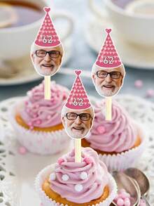 3-48 Chiếc Đồ Trang Trí Bánh Cupcake Hình Mặt Người Tùy Chỉnh, Đồ Trang Trí Bánh Cupcake Sinh Nhật Cá Nhân Hóa, Trang Trí Tiệc Ảnh Tùy Chỉnh Cho Đám Cưới, Đồ Trang Trí Bánh Donut, Bánh Muffin, Đồ Dùng Tiệc, Trang Trí Tiệc, Quà Sinh Nhật Độc Đáo, Quà Tặng Lý Tưởng Cho Anh Ấy Nhân Ngày Valentine, Ngày của Mẹ, Sinh Nhật, Ngày của Cha, Lễ Tốt Nghiệp, Đám Cưới, Tân Gia, Không Gian Ấm Áp, Trang Trí Mùa Thu, Tình Yêu Vĩnh Cửu - phong cách A - Xem 7