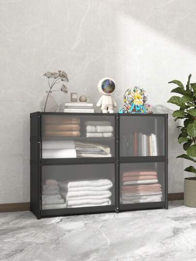1 pieza Organizador de armario portátil multifuncional, gabinete de almacenamiento en cubos con cubierta, adecuado para dormitorio, sala de estar, cocina, oficina, regalo de Navidad