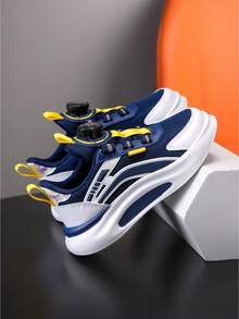 Breathable Blue & Yellow Children Sports Shoes - Lightweight Support For Playground And School Adventure - Blue and White - View 6