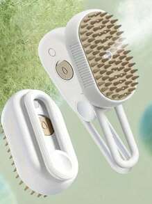 1 Pieza Peine vaporizador y masaje para mascotas, limpiador de pelo flotante para gatos y perros, sin necesidad de bañar, peine vaporizador de masaje sin enjuague, cepillo de un solo toque, carga USB, adecuado para gatos y perros, herramientas de cuidado diario, herramientas portátiles de acicalado de pelaje