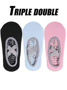 1 paire/3 paires/5 paires/6 paires, Chaussettes de yoga épaisses pour femmes, Chaussettes d'exercice intérieur anti-dérapantes pour saut