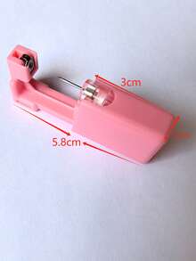 1-24pcs Stainless Steel White Crystal Stud Earrings, Easy To Use Disposable Piercing Tool Jewelry - Pink - View 3