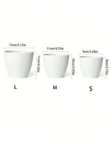 1pc Simple Plastic Resin Delivery Tray Thickened Green Plant Potted Pot Colorful Round Pot Vertical Striped Flower Pot
