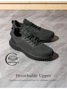 Men's Non Slip Work Shoes Walking Black & Lightweight Food Service Chef Kitchen Restaurant Resistant Sneakers