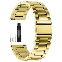 Pulseiras de relógio de corrente de metal de liberação rápida, pulseira de relógio de elos de aço inoxidável 20 mm, 22 mm, serve para Galaxy Watch 5/4/3, Garmin Watch, relógio para homens e mulheres