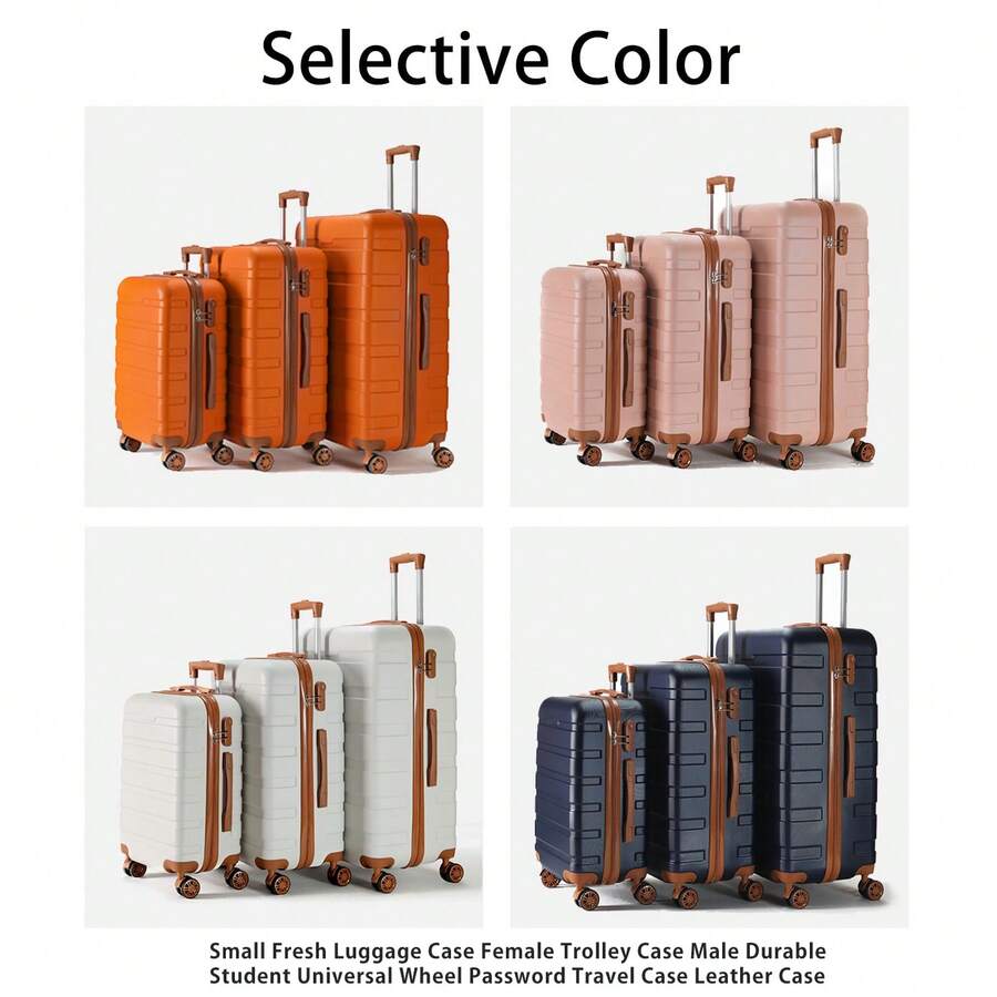 1 件 20/24/28 英寸耐用大容量行李箱万向轮锁密码锁随身行李拉杆箱适合学校大学适合男孩女孩女士男士旅行圣诞节礼物节日必备品 - 藏蓝色 - 查看 1