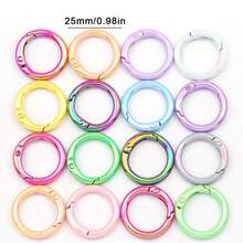 10pcs 25mm AB Color O-Shaped Spring Rings For DIY Keychain, Bag Clip, Hooks - Ab Color - View 2