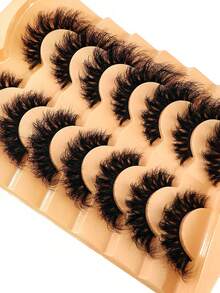 HBZGTLAD NEW 2 Box 14 Pairs Pairs Cat Eye Lashes Fluffy Faux Mink Lashes 8D Wispy Lashes Pack Dramatic Long Thick Volume Eyelashes False Eyelas - 6D-H34 - Xem 8