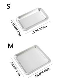 1pc/2pcs Home Simple Stainless Steel Serving Tray