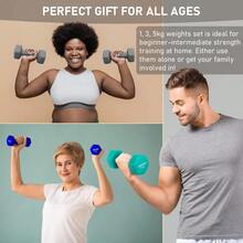 Set 6 Mancuernas Fitness de Neopreno Hexagonales (2LB, 3LB, 5LB), con Base Incluida, Pesas para Gimnasio en Casa, Mancuernas Hexagonales de Neopreno para Entrenamiento - Multicolor - Ver 7