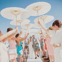 Elegant White Paper Parasol - Perfect For Weddings And Photo Props, DIY Painting, Handmade Crafts, Wedding Party Decor, UV Protection Design