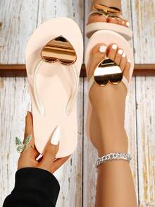 Transparent Beach Casual Thong Sandals For Women, 2025, Jelly Crystal Flat Lightweight Flip Flops, Flat Beach Shoes - Baby Pink - View 1