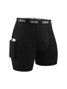 4 piezas de ropa interior ajustada para hombres - Ligera, cómoda y duradera, ropa interior deportiva para hombres con bolsillos contorneados, adecuada para ejercicio diario y correr, ropa interior casual de verano, adecuada para uso diario en el hogar.