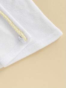 1-6 Years Kid Swim Coverups Bow Toddler Baby Boy Girl Terry Swimsuit Bow Elephant Embroidery Short Sleeve Hooded Terry Cloth Robe Zip-Up Towel Beachwear Beach Pool Bathing Suit Bathrobe Cover Ups - 黃色 - 查看 6