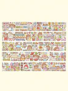 1 Set Transparent Waterproof Planner Stickers, Cute Cartoon Decorative Tape, Creative Materials For Students - Notebook Stickers - View 9