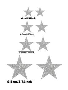 Sparkling Star Sky Decal Sticker, Attractive Decoration For Car Body, Laptop, Refrigerator, Motorcycle, Suitcase With Personalized Catching Star Elements - Silver - View 4