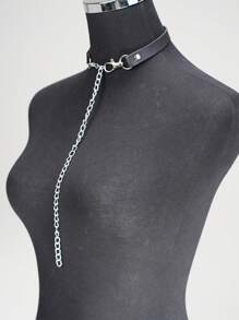 Gothic Simple Sexy Chain Collar Elegant Necklace Collar Women's Fashion Pu Leather Collar Sexy Simple Lingerie Accessories Daily Wear Accessories Collar Valentine's Day Gift