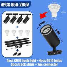 （套装）3个/4个/6个LED吸顶灯 GU10吊灯，可更换灯泡 110V-220V轨道灯，嵌入式射灯，适用于家居装饰卧室吊灯壁灯 - GU10軌道燈(可更換燈泡) - 查看 33