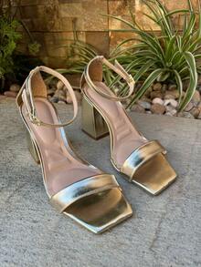 Women's Sandal With 9.0cm Block Heel, Comfortable - Vàng - Xem 2