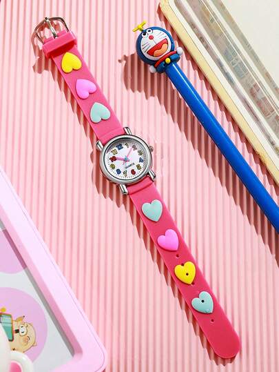 1pc/Set Astronaut Pattern Macaron Color Series Children's Watch, Colorful Plastic Strap, Boys Girls Student Watch Suitable For Birthday Gift, Halloween Gift, Year-End Promotion, Singles Day