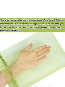 20pcs Fruit Protection Drawstring Bags, Nylon Anti-Bird & Pest Mesh Bags For Strawberries, Peaches Planting, Gardening - Multicolor - View 5