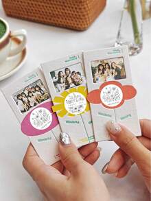 500pcs/Roll Linear Floral "Thank You" Doodle Stickers, Minimalist Black Line, Round Seal Stickers For Gifts, Envelopes, Cards, Party, Wedding Decor, PVC Waterproof Stickers - Black and White - View 6