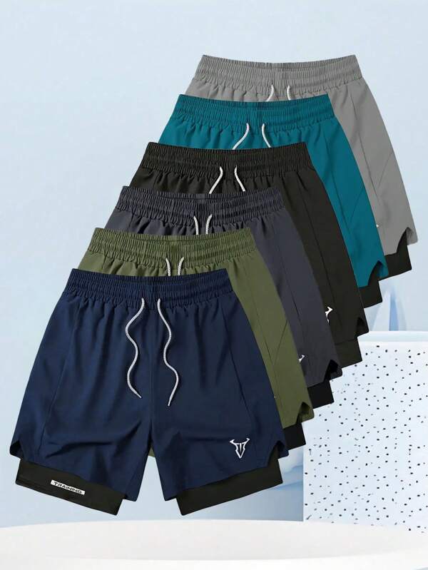 Men's Quick Dry Sports Shorts, Breathable Gym Fitness Running Elastic Waist Shorts