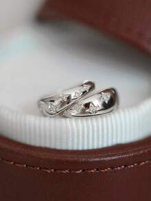 1 Pair S925 Sterling Silver Minimalist Cubic Zirconia Starry Sky Stud Earrings, Versatile Accessory, Gift For Friends, Birthday, Holidays