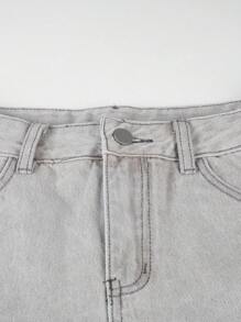 Raw Hem Bermuda Denim Shorts