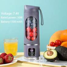 1500mAh USB Rechargeable Portable Milkshake Blender With LED Display, 12-Blade, Mini Juice Blender For Instant Nutrition