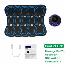 Masajeador de cuello EMS electrónico, estimulador muscular eléctrico, parche de masaje cervical, dispositivo de masaje corporal portátil de pulso de corriente