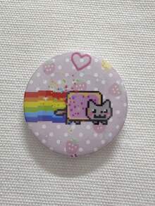 1 件 4.4 厘米/1.73 英寸图案别针徽章、纽扣别针，适合固定在衣服、包包、背包上，可作为送给朋友和家人的有趣礼物 - 彩色 - 查看 3